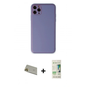 MARSİLYAN™- iPhone 11 Pro Max Kılıf Yadigar Klasik - Siyah 20D Premium Cam Ekran Koruyucu + Rainbow Kamera Lens Koruma Cam - GD