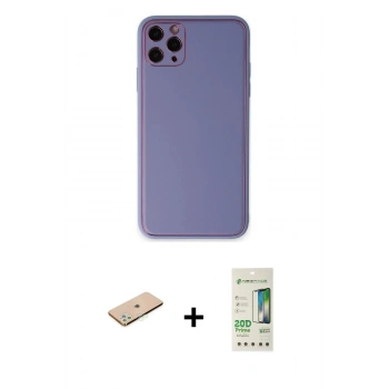 MARSİLYAN™- iPhone 11 Pro Max Kılıf Yadigar Klasik - Siyah 20D Premium Cam Ekran Koruyucu + Renkli Kamera Lens Koruma Cam - YL