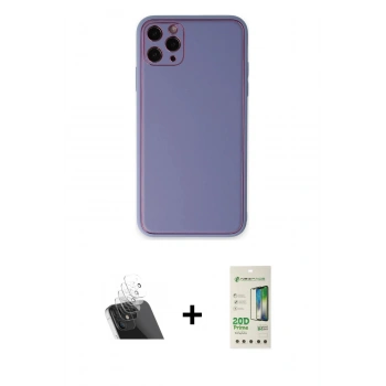 MARSİLYAN™- iPhone 11 Pro Max Kılıf Yadigar Klasik - Siyah 20D Premium Cam Ekran Koruyucu + Kamera Lens Koruma Cam - SF