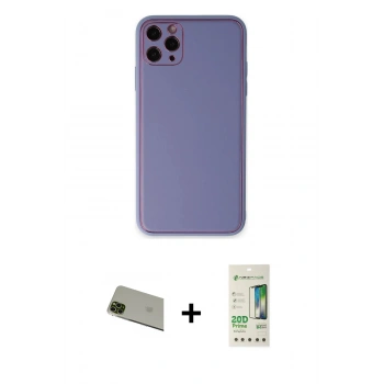 MARSİLYAN™- iPhone 11 Pro Max Kılıf Yadigar Klasik - Siyah 20D Premium Cam Ekran Koruyucu + Rainbow Kamera Lens Koruma Cam - YL