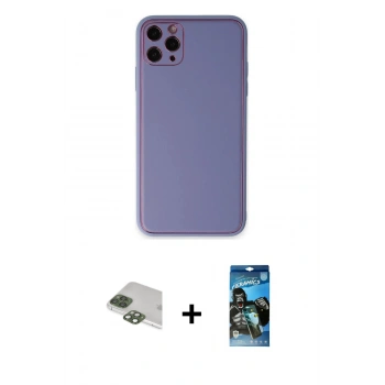 MARSİLYAN™- iPhone 11 Pro Max Kılıf Yadigar Klasik - Siyah 34D Izgaralı Cam + Pers Alüminyum Kamera Lens - YL