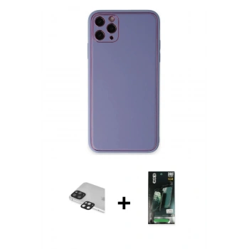 MARSİLYAN™- iPhone 11 Pro Max Kılıf Yadigar Klasik - Siyah 360 Mat Full Body Arka Koruyucu + Pers Alüminyum Kamera Lens - SH