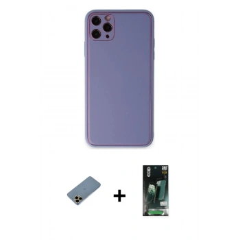 MARSİLYAN™- iPhone 11 Pro Max Kılıf Yadigar Klasik - Siyah 360 Mat Full Body Arka Koruyucu + Shine Kamera Lens Koruma Cam - GD