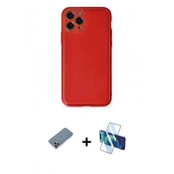 MARSİLYAN™- iPhone 11 Pro Max Kılıf Yadigar Klasik - Siyah 3D Antistatik Cam Ekran Koruyucu + Metal Kamera Lens Koruma Cam - MR