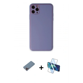 MARSİLYAN™- iPhone 11 Pro Max Kılıf Yadigar Klasik - Siyah 3D Antistatik Cam Ekran Koruyucu + Shine Kamera Lens Koruma Cam - PE