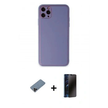 MARSİLYAN™- iPhone 11 Pro Max Kılıf Yadigar Klasik - Siyah 3D Antistatik Hayalet Cam Ekran Koruyucu + Shine Kamera Lens Koruma Cam - SH
