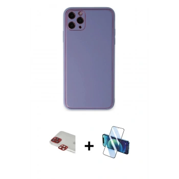 MARSİLYAN™- iPhone 11 Pro Max Kılıf Yadigar Klasik - Siyah 3D Antistatik Seramik Nano Ekran Koruyucu + Pers Alüminyum Kamera Lens - KI