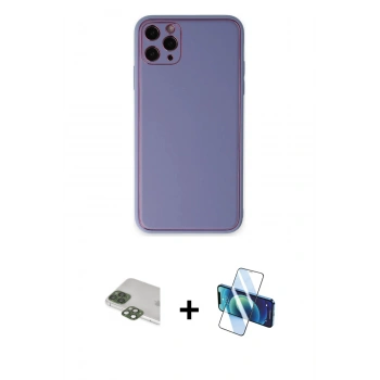 MARSİLYAN™- iPhone 11 Pro Max Kılıf Yadigar Klasik - Siyah 3D Antistatik Seramik Nano Ekran Koruyucu + Pers Alüminyum Kamera Lens - YL