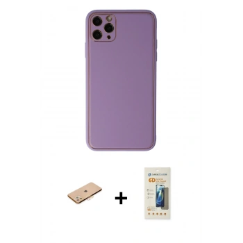 MARSİLYAN™- iPhone 11 Pro Max Kılıf Yadigar Klasik - Siyah 6D Mat Seramik Hayalet Nano Ekran Koruyucu + Renkli Kamera Lens Koruma Cam - TU