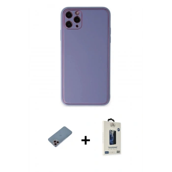 MARSİLYAN™- iPhone 11 Pro Max Kılıf Yadigar Klasik - Siyah Bilvis Hayalet Cam Ekran Koruyucu + Shine Kamera Lens Koruma Cam - PE