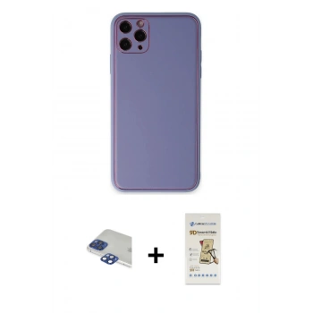 MARSİLYAN™- iPhone 11 Pro Max Kılıf Yadigar Klasik - Siyah Mat Seramik Nano Ekran Koruyucu + Pers Alüminyum Kamera Lens - LT
