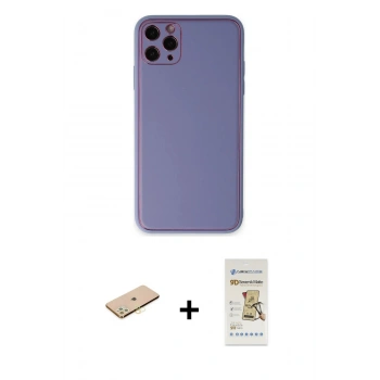 MARSİLYAN™- iPhone 11 Pro Max Kılıf Yadigar Klasik - Siyah Mat Seramik Nano Ekran Koruyucu + Renkli Kamera Lens Koruma Cam - SI