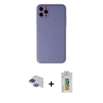 MARSİLYAN™- iPhone 11 Pro Max Kılıf Yadigar Klasik - Siyah Polymer Nano Ekran Koruyucu + Pers Alüminyum Kamera Lens - LT