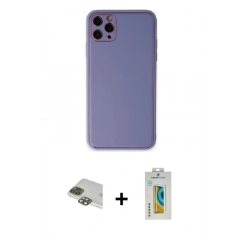 MARSİLYAN™- iPhone 11 Pro Max Kılıf Yadigar Klasik - Siyah Polymer Nano Ekran Koruyucu + Pers Alüminyum Kamera Lens - YL