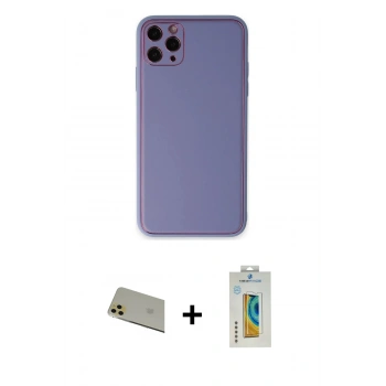 MARSİLYAN™- iPhone 11 Pro Max Kılıf Yadigar Klasik - Siyah Polymer Nano Ekran Koruyucu + Rainbow Kamera Lens Koruma Cam - GD