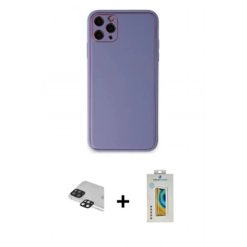 MARSİLYAN™- iPhone 11 Pro Max Kılıf Yadigar Klasik - Siyah Polymer Nano Ekran Koruyucu + Pers Alüminyum Kamera Lens - SH