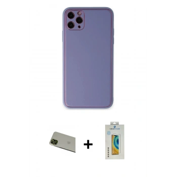 MARSİLYAN™- iPhone 11 Pro Max Kılıf Yadigar Klasik - Siyah Polymer Nano Ekran Koruyucu + Rainbow Kamera Lens Koruma Cam - YL