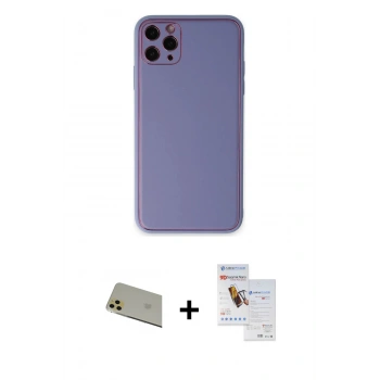 MARSİLYAN™- iPhone 11 Pro Max Kılıf Yadigar Klasik - Siyah Seramik Nano Ekran Koruyucu + Rainbow Kamera Lens Koruma Cam - GD