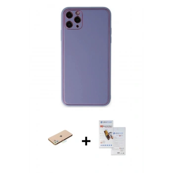MARSİLYAN™- iPhone 11 Pro Max Kılıf Yadigar Klasik - Siyah Seramik Nano Ekran Koruyucu + Renkli Kamera Lens Koruma Cam - MI