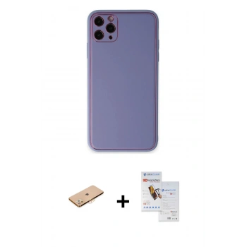 MARSİLYAN™- iPhone 11 Pro Max Kılıf Yadigar Klasik - Siyah Seramik Nano Ekran Koruyucu + Renkli Kamera Lens Koruma Cam - TU