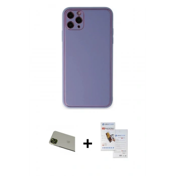 MARSİLYAN™- iPhone 11 Pro Max Kılıf Yadigar Klasik - Siyah Seramik Nano Ekran Koruyucu + Rainbow Kamera Lens Koruma Cam - YL