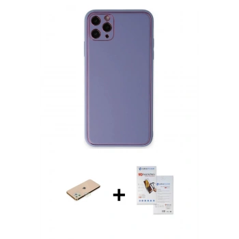 MARSİLYAN™- iPhone 11 Pro Max Kılıf Yadigar Klasik - Siyah Seramik Nano Ekran Koruyucu + Renkli Kamera Lens Koruma Cam - YL
