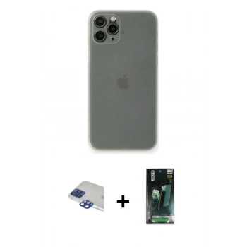 MARSİLYAN™- iPhone 11 Pro Max Kılıf Yadigar Yansıma Serisi - Şeffaf 360 Full Body Arka Koruyucu + Pers Alüminyum Kamera Lens - LT