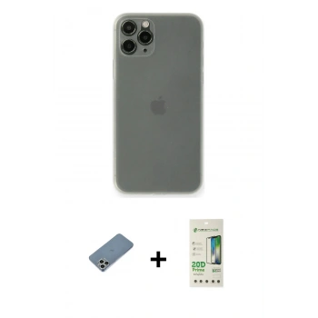 MARSİLYAN™- iPhone 11 Pro Max Kılıf Yadigar Yansıma Serisi - Siyah 20D Premium Cam Ekran Koruyucu + Shine Kamera Lens Koruma Cam - GS