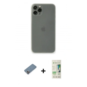 MARSİLYAN™- iPhone 11 Pro Max Kılıf Yadigar Yansıma Serisi - Siyah 20D Premium Cam Ekran Koruyucu + Metal Kamera Lens Koruma Cam - MR