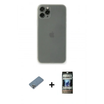 MARSİLYAN™- iPhone 11 Pro Max Kılıf Yadigar Yansıma Serisi - Siyah 34D Hayalet Izgaralı Cam + Metal Kamera Lens Koruma Cam - GS