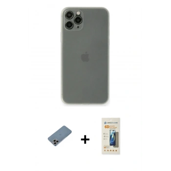 MARSİLYAN™- iPhone 11 Pro Max Kılıf Yadigar Yansıma Serisi - Siyah 6D Mat Seramik Hayalet Nano Ekran Koruyucu + Shine Kamera Lens Koruma Cam - GI