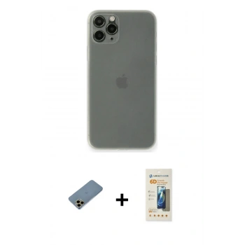 MARSİLYAN™- iPhone 11 Pro Max Kılıf Yadigar Yansıma Serisi - Siyah 6D Mat Seramik Hayalet Nano Ekran Koruyucu + Shine Kamera Lens Koruma Cam - GD
