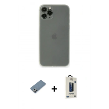 MARSİLYAN™- iPhone 11 Pro Max Kılıf Yadigar Yansıma Serisi - Siyah Bilvis Hayalet Cam Ekran Koruyucu + Metal Kamera Lens Koruma Cam - GS