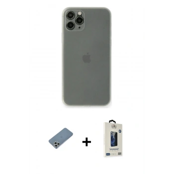 MARSİLYAN™- iPhone 11 Pro Max Kılıf Yadigar Yansıma Serisi - Siyah Bilvis Hayalet Cam Ekran Koruyucu + Shine Kamera Lens Koruma Cam - GS