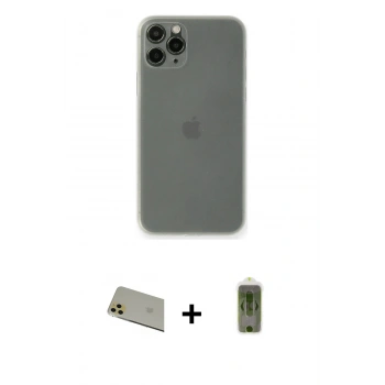 MARSİLYAN™- iPhone 11 Pro Max Kılıf Yadigar Yansıma Serisi - Siyah Joko Magic 5D Hayalet Cam + Rainbow Kamera Lens Koruma Cam - GD