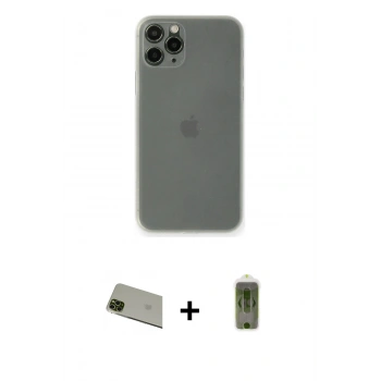 MARSİLYAN™- iPhone 11 Pro Max Kılıf Yadigar Yansıma Serisi - Siyah Joko Magic 5D Hayalet Cam + Rainbow Kamera Lens Koruma Cam - YL