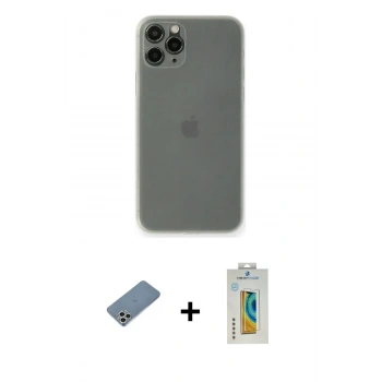 MARSİLYAN™- iPhone 11 Pro Max Kılıf Yadigar Yansıma Serisi - Siyah Polymer Nano Ekran Koruyucu + Shine Kamera Lens Koruma Cam - GS