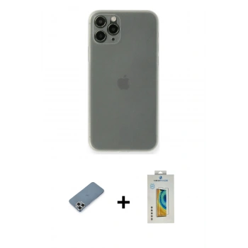 MARSİLYAN™- iPhone 11 Pro Max Kılıf Yadigar Yansıma Serisi - Siyah Polymer Nano Ekran Koruyucu + Metal Kamera Lens Koruma Cam - GS