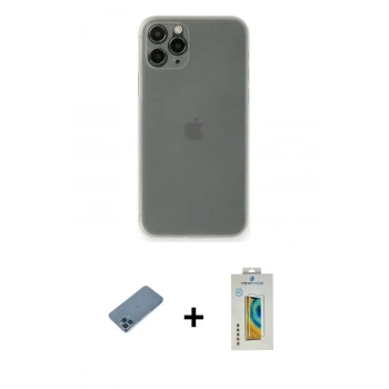 MARSİLYAN™- iPhone 11 Pro Max Kılıf Yadigar Yansıma Serisi - Siyah Polymer Nano Ekran Koruyucu + Shine Kamera Lens Koruma Cam - MI