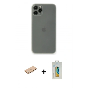 MARSİLYAN™- iPhone 11 Pro Max Kılıf Yadigar Yansıma Serisi - Siyah Polymer Nano Ekran Koruyucu + Renkli Kamera Lens Koruma Cam - TU