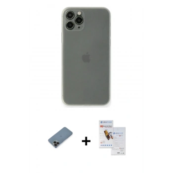 MARSİLYAN™- iPhone 11 Pro Max Kılıf Yadigar Yansıma Serisi - Siyah Seramik Nano Ekran Koruyucu + Metal Kamera Lens Koruma Cam - SH