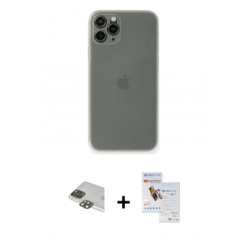 MARSİLYAN™- iPhone 11 Pro Max Kılıf Yadigar Yansıma Serisi - Siyah Seramik Nano Ekran Koruyucu + Pers Alüminyum Kamera Lens - YL