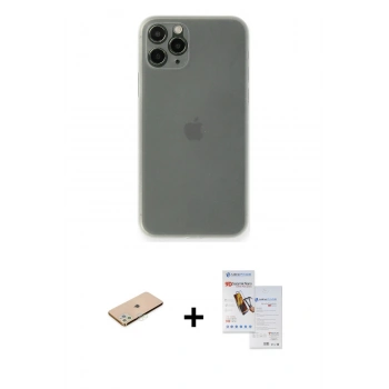 MARSİLYAN™- iPhone 11 Pro Max Kılıf Yadigar Yansıma Serisi - Siyah Seramik Nano Ekran Koruyucu + Renkli Kamera Lens Koruma Cam - YL