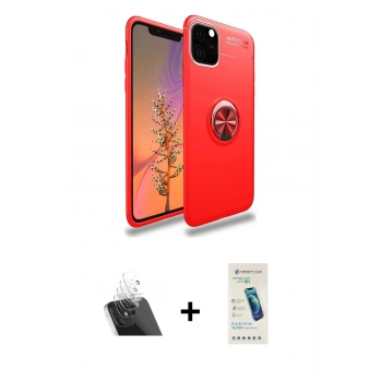 MARSİLYAN™- iPhone 11 Pro Max Kılıf Yankı Form Prime - Şeffaf Pasifik Cam Ekran Koruyucu + Kamera Lens Koruma Cam - SF