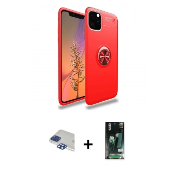 MARSİLYAN™- iPhone 11 Pro Max Kılıf Yankı Form Prime - Siyah 360 Mat Full Body Arka Koruyucu + Pers Alüminyum Kamera Lens - LT