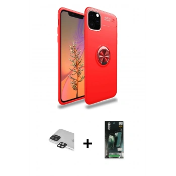 MARSİLYAN™- iPhone 11 Pro Max Kılıf Yankı Form Prime - Siyah 360 Mat Full Body Arka Koruyucu + Pers Alüminyum Kamera Lens - SH