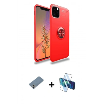 MARSİLYAN™- iPhone 11 Pro Max Kılıf Yankı Form Prime - Siyah 3D Antistatik Cam Ekran Koruyucu + Shine Kamera Lens Koruma Cam - GS