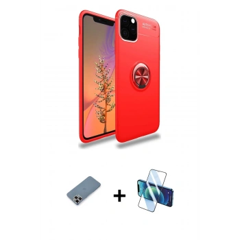 MARSİLYAN™- iPhone 11 Pro Max Kılıf Yankı Form Prime - Siyah 3D Antistatik Cam Ekran Koruyucu + Metal Kamera Lens Koruma Cam - MR