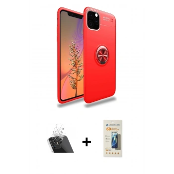 MARSİLYAN™- iPhone 11 Pro Max Kılıf Yankı Form Prime - Siyah 6D Mat Seramik Hayalet Nano Ekran Koruyucu + Kamera Lens Koruma Cam - SF