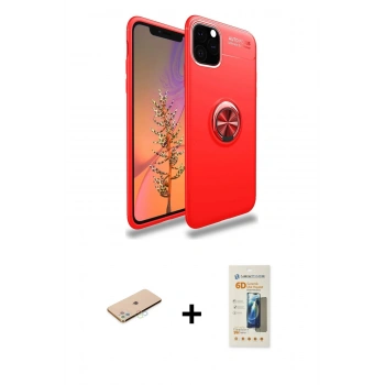 MARSİLYAN™- iPhone 11 Pro Max Kılıf Yankı Form Prime - Siyah 6D Mat Seramik Hayalet Nano Ekran Koruyucu + Renkli Kamera Lens Koruma Cam - MI